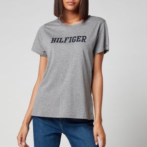 Tommy Hilfiger Women's Organic Cotton Logo Crew Neck T-Shirt - Mid Grey Heather