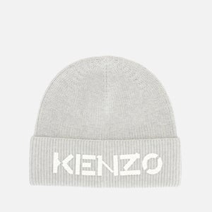 KENZO Men's Printed Logo Beanie - Pale Grey