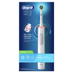 Oral-B Pro 3000 Cross Action Witte Elektrische Tandenborstel
