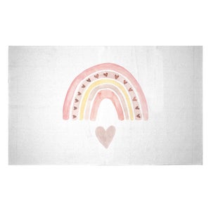 Decorsome Watercolour Rainbow And Heart Woven Rug