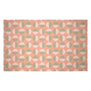 Decorsome Retro Pink & Green Circles Woven Rug