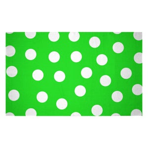 Green Polka Dots Woven Rug