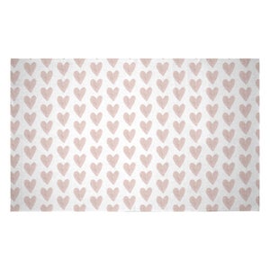Pink Hearts Woven Rug
