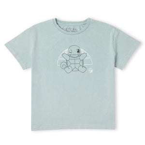T-Shirt Cropped Pokémon Squirtle Tropical - Mint Acid Wash - Donna