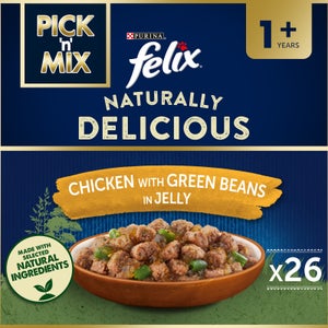 Felix Naturally Delicious Adult Wet Cat Food with Chicken in Jelly 26x80g