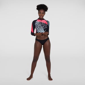 Maillot de bain avec manches longues Placement Long Sleeve Wrap Back Top