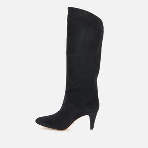 Isabel Marant Women's Laylis Suede Heeled Knee High Boots - Faded Black