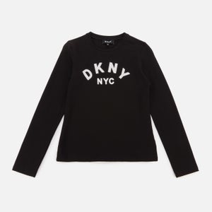 DKNY Girls' Long Sleeve T-Shirt - Black