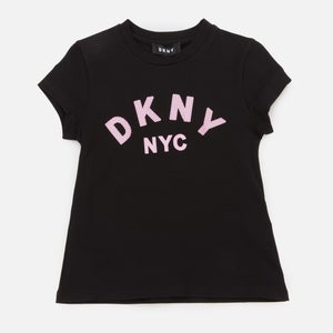 DKNY Girls' Short Sleeve T-Shirt - Black Pink