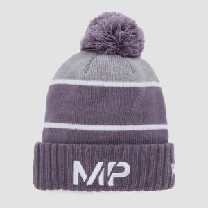 MP New Era Knitted Bobble Hat - Smokey Purple/Storm Grey