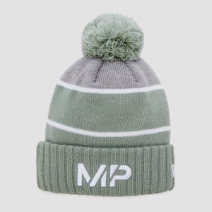 Dzianinowa czapka z pomponem z kolekcji MP New Era – bladozielona/Storm Grey