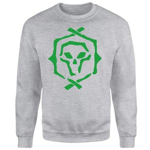 Rare Embroidered Sea Of Thieves Logo Sweatshirt - Grey