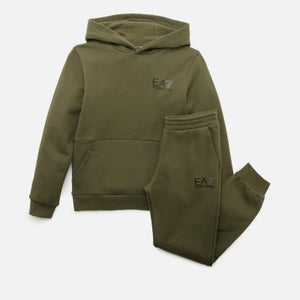 EA7 Boys' Sporty Core Identity Fleece Tracksuit - Forest Night