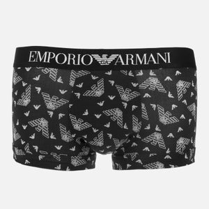 Emporio Armani Underwear Men's All Over Eagle Print Boxer Shorts - Black/White