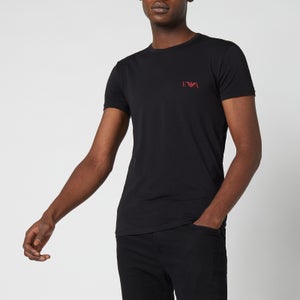 Emporio Armani Underwear Men's 2-Pack Slim Fit Crewneck T-Shirts - Black/Black