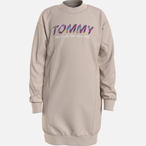 Tommy Hilfiger Girls' Multi Shine Print Sweat Dress - Smooth Stone
