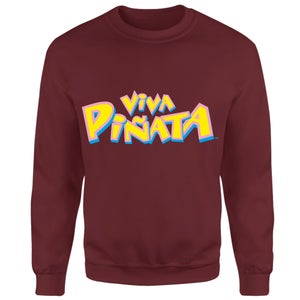 Rare Embroidered Viva Piñata Logo Sweatshirt - Burgundy