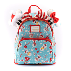 Loungefly Disney Minnie Mickey Snowman Aop Mini Backpack Headband Set