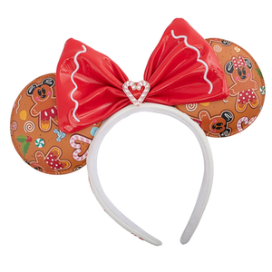 Loungefly Disney Ginger Bread Aop Patent Bow Heart Headband