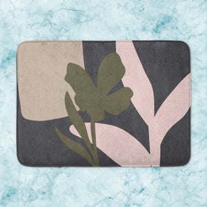 Abstract Natural Flowers Bath Mat