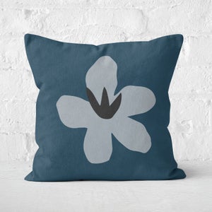 Navy Flower Square Cushion