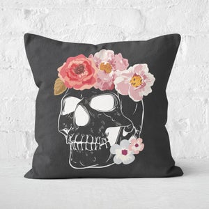 Skull Floral Headband Square Cushion