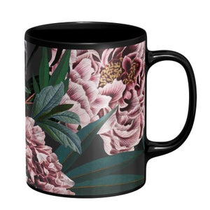 Vintage Floral Mug - Black