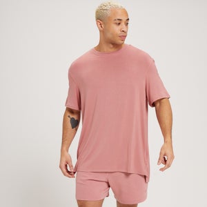 Męski T-shirt z krótkimi rękawami o kroju oversize z kolekcji MP Composure – sprany róż