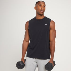 MP vīriešu sporta krekls ar pazeminātu rokas izgriezumu un apdruku “Adapt Grit” — Melns
