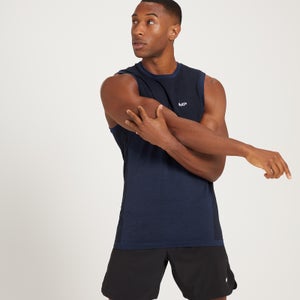 MP vīriešu bezvīļu sporta krekls ar pazeminātu rokas izgriezumu “Essentials” — Tumši zils
