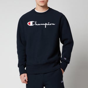 Champion Men's Chest Script Crewneck Sweatshirt - Navy