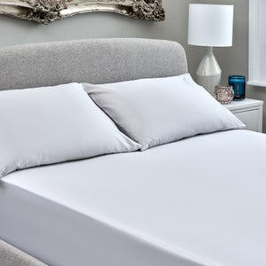 The Willow Manor Egyptian Cotton Sateen 300 Thread Count Double Fitted Sheet - Pearl Grey