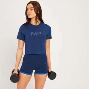 Ženska majica s kratkimi rokavi Adapt Crop Top MP - temno modra