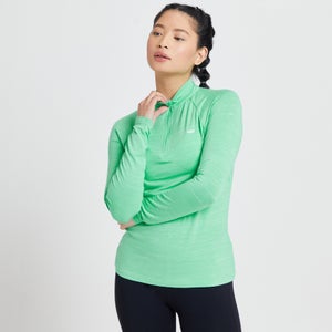 Damska koszulka treningowa z suwakiem ¼ z kolekcji Performance MP – Ice Green Marl with White Fleck