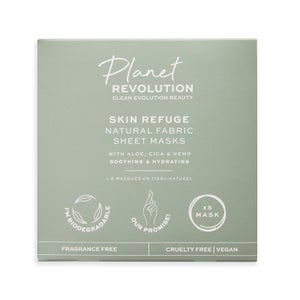Revolution Beauty Planet Revolution Skin Refuge Soothing & Hydrating Biodegradable Aloe Fabric Sheet Masks 5 Pk
