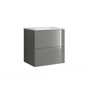 House Beautiful Ele-ment(s)  Gloss Grey 600mm Wall Mounted Vanity with Basin