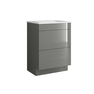 House Beautiful Ele-ment(s)  Gloss Grey 600mm Floorstanding Vanity with Basin