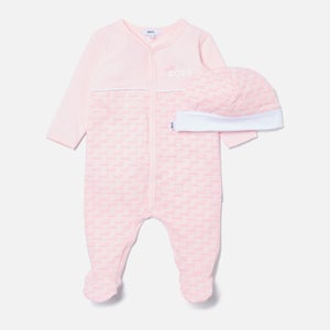 Hugo Boss Baby Sleepsuit & Pull On Hat Set - Pink Pale