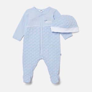Hugo Boss Baby Sleepsuit & Pull On Hat Set - Pale Blue