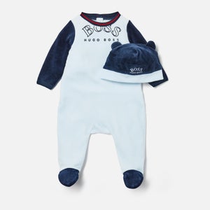 Hugo Boss Baby Sleepsuit & Pull On Hat Set - Blue