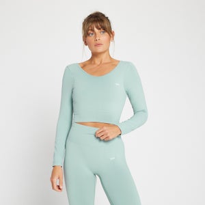 MP Women's Composure Seamless Long Sleeve Crop Top - Ice Blue