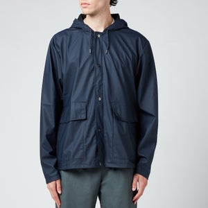 Rains Short Hooded Coat - Blue