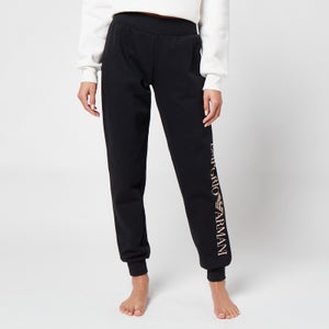 Emporio Armani Loungewear Women's Iconic Terry Pants With Cuffs - Black