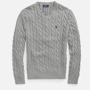 Polo Ralph Lauren Baumwollpullover mit Zopfmuster - Fawn Grey Heather