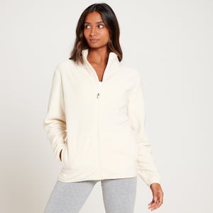 Jacheta de lână cu fermoar MP Essentials pentru femei - Ecru