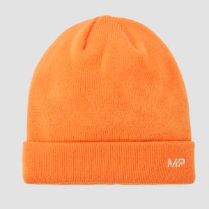 MP kootud müts - nektariinivärvi/valge