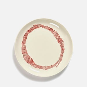 Serax x Ottolenghi Small Plate - White & Swirl Stripes Red (Set of 2)