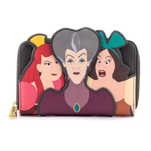 Loungefly Disney Villains Scene Evil Stepmother And Step Sisters Zip Around Wallet