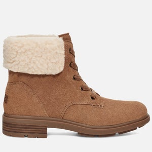 UGG Women's Harrison Lace Waterproof Suede Lace Up Boots - Chestnut