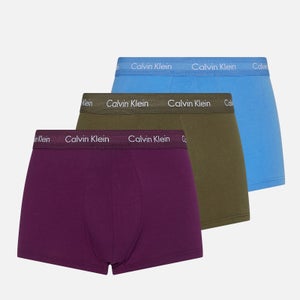 Calvin Klein Men's 3 Pack Low Rise Trunk - Cheshire Purple/Active Blue/Army